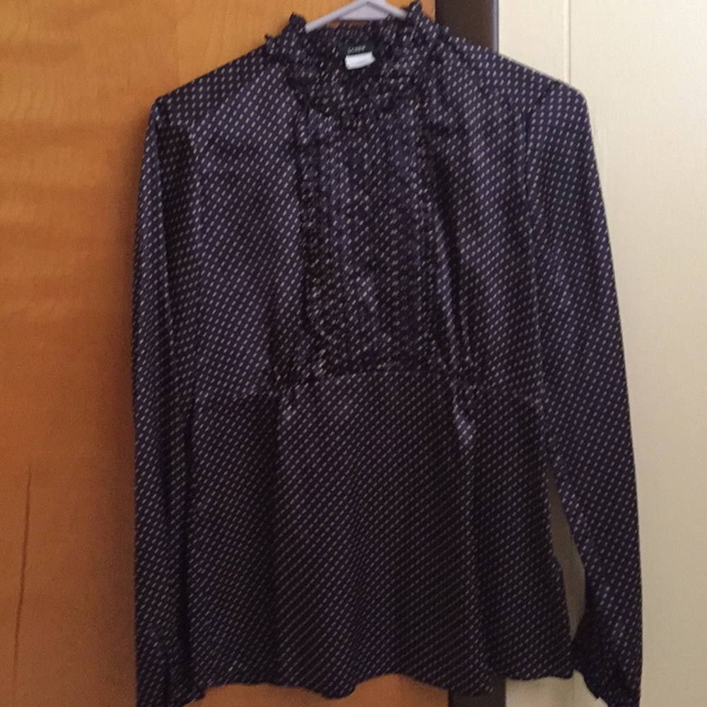 100 %silk creme polka dots on purple
